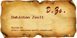 Dahinten Zsolt névjegykártya
